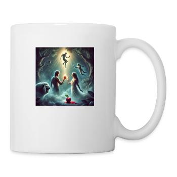 Adam and Eve and the fruit of the tree of wisdom - Mug - white - Right