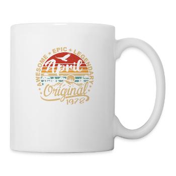 April 1978 Geburtstagsgeschenk, geboren im April 1978 - Tasse - Weiß - Rechts