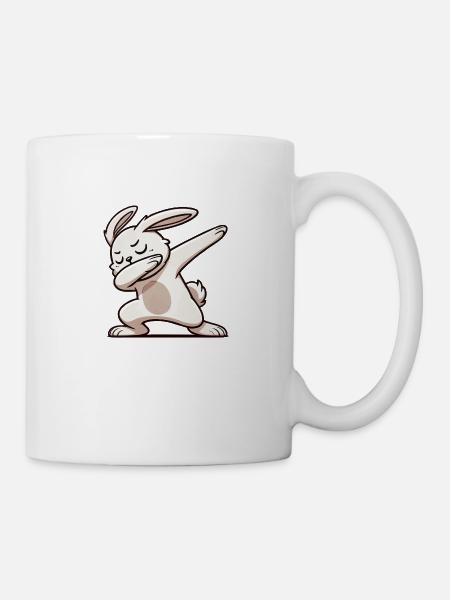 hase rabbit dabbing - Tasse - Weiß