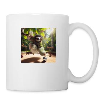 Faultier Tramp Petanque - Tasse - Weiß - Rechts
