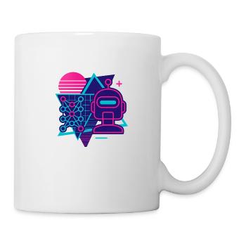 Retro-Futuristisches KI-T-Shirt-Design - Tasse - Weiß - Rechts