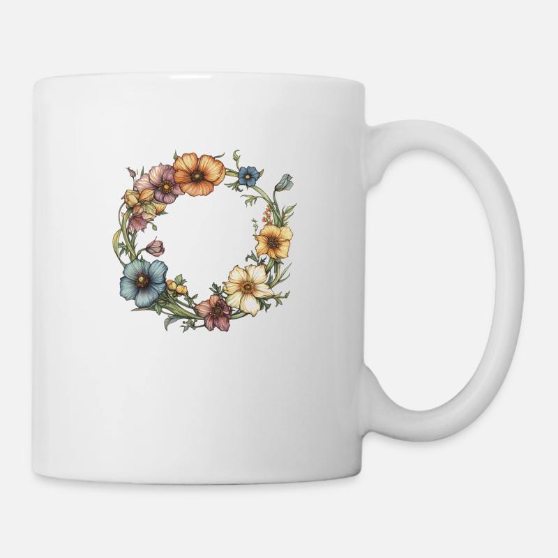 Flower wreath - Mug - white