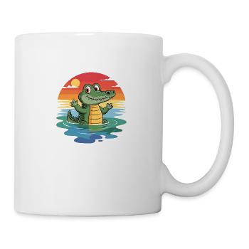 Alligator Retro Alligatoren - Tasse - Weiß - Rechts