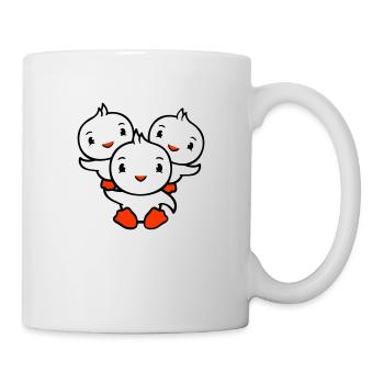 3 canards papa maman enfants épaules tenant cirque - Mug blanc - blanc - Droite