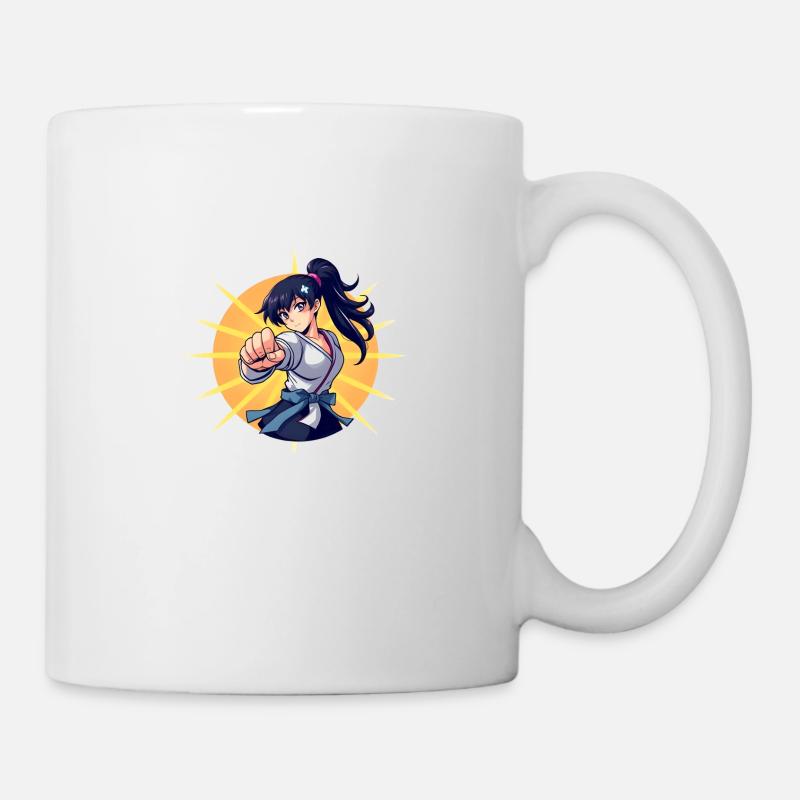 manga fille combat - Mug blanc - blanc