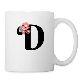 Lettre d fleurs minimalistes - Mug blanc - blanc - Droite
