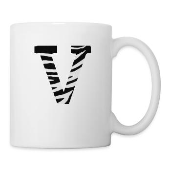 Buchstabe v zebra - Tasse - Weiß - Rechts