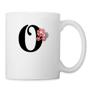 Letter o minimalist flowers - Mug - white - Right