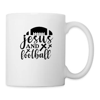 Jesus and football - Mug - white - Right
