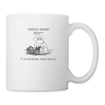 Trico ergo sum - Sheep motif for handicraft fans - Mug - white - Right
