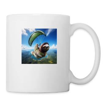 Faultier Wanderer Paragliding - Tasse - Weiß - Rechts