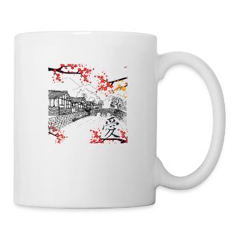 Chinesischer Liebescharakter, 爱, traditionelle chinesische Kunst - Tasse - Weiß - Rechts