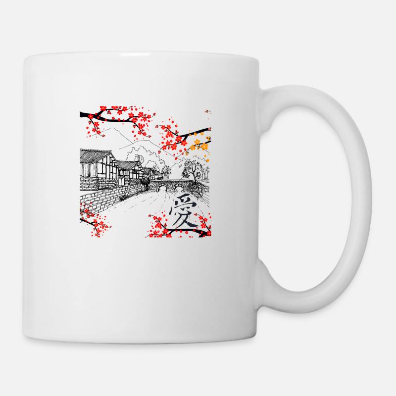 Caractère d’amour chinois, 爱, art traditionnel chinois - Mug blanc - blanc