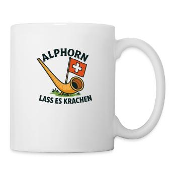 Alphorn lass es krachen - Tasse - Weiß - Rechts