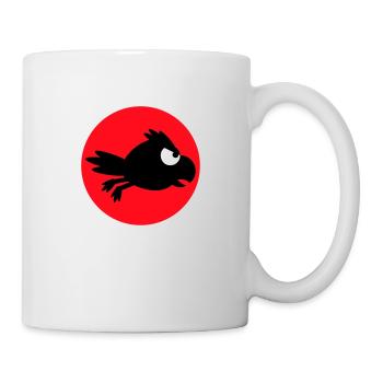 Raven Bird Flies Fast Funny Comic Humor Logo - Mug - white - Right