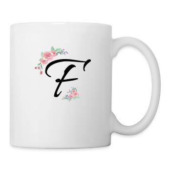 Buchstabe f Blumen - Tasse - Weiß - Rechts