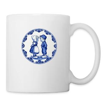 Delft blue peasant and peasant woman blond - Mug - white - Right