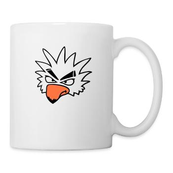 perroquet blanc oiseau regarde méchant cool sérieux bande dessinée - Mug blanc - blanc - Droite