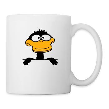 Duck looks funny goofy anxious confused comic - Mug - white - Right