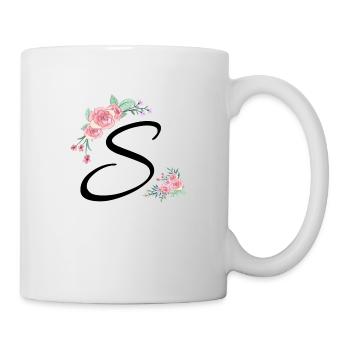 Lettre s fleurs - Mug blanc - blanc - Droite