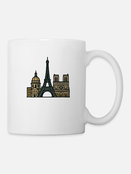 paris skyline - Tasse - Weiß