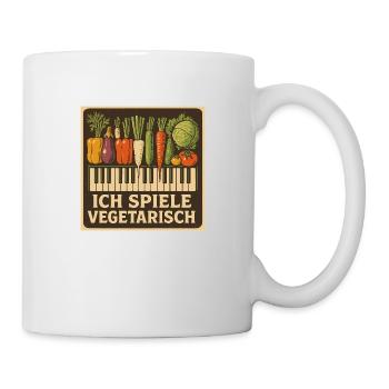 Piano ich spiele vegetarisch - Tasse - Weiß - Rechts