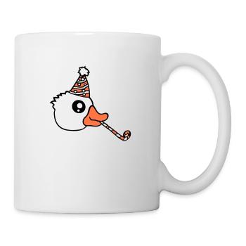 Canard Fête Serviette Chapeau Anniversaire Célébrer le Nouvel An - Mug blanc - blanc - Droite