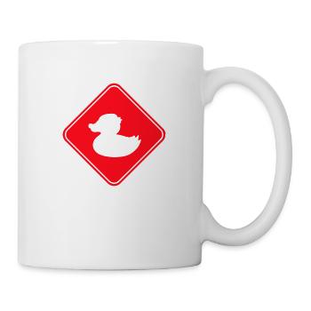 Canard Panneau Avertissement Attention Danger Prudence - Mug blanc - blanc - Droite