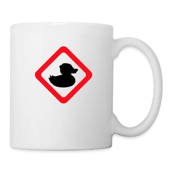 Canard Panneau Avertissement Attention Danger Prudence - Mug blanc - blanc - Droite