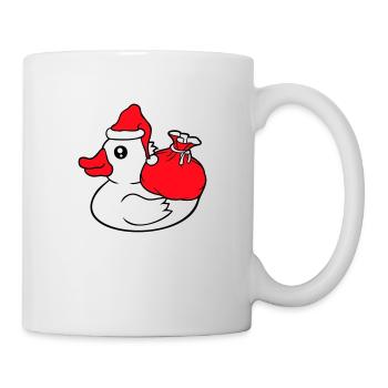 Ente Sack Mütze Weihnachtsmann Weihnachten Advent - Tasse - Weiß - Rechts