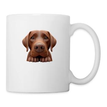 Dog head 2 brown - Mug - white - Right