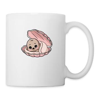 Cozy Baby Seal in a Pink Seashell - Mug - white - Right