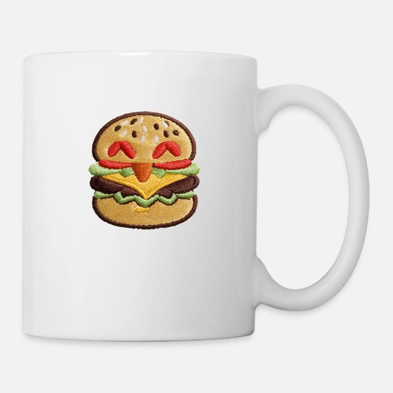 Embroidered burger - Mug - white