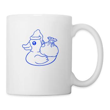 Ente Sack Mütze Weihnachtsmann Weihnachten Advent - Tasse - Weiß - Rechts