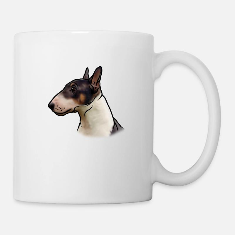 Miniatur Bullterrier Kopf - Tasse - Weiß