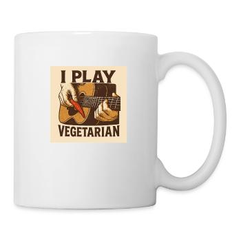 Guitar I play vegetarian - Tasse - Weiß - Rechts