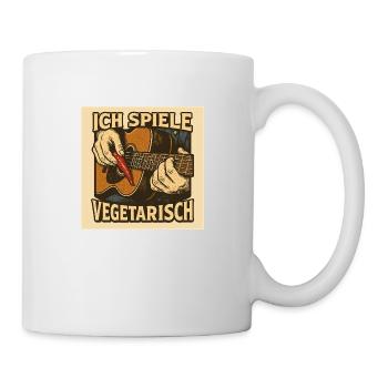 Gitarre ich spiele vegetarisch - Tasse - Weiß - Rechts