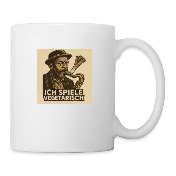Saxophon Ich spiele vegetarisch - Tasse - Weiß - Rechts