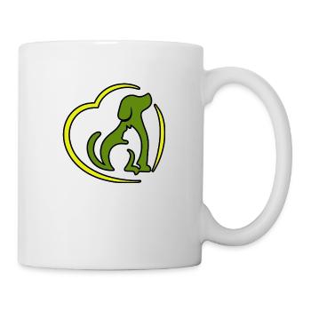Abstrakte Katze und Hund im Herzen. - Tasse - Weiß - Rechts