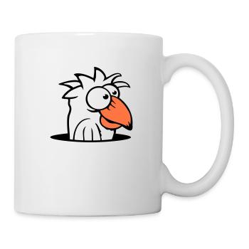 Bird Bottom Hole Funny Goofy Silly Confused Fun - Mug - white - Right