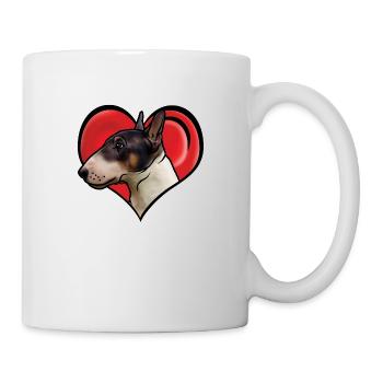 Tête miniature de Bull Terrier en coeur Style BD - Mug blanc - blanc - Droite