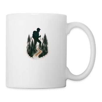 Cooler Wandermuster - Bergwanderungen - Tasse - Weiß - Rechts