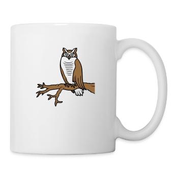 Owl Bird Eagle Owl Branch Tree Woodland Barn Owl Owl Cute - Mug - white - Right