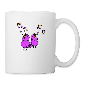 Songbirds sing musical notes, sparrows chirp music - Mug - white - Right