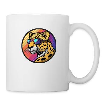 Leopard Comic Cool Sommer - Tasse - Weiß - Rechts