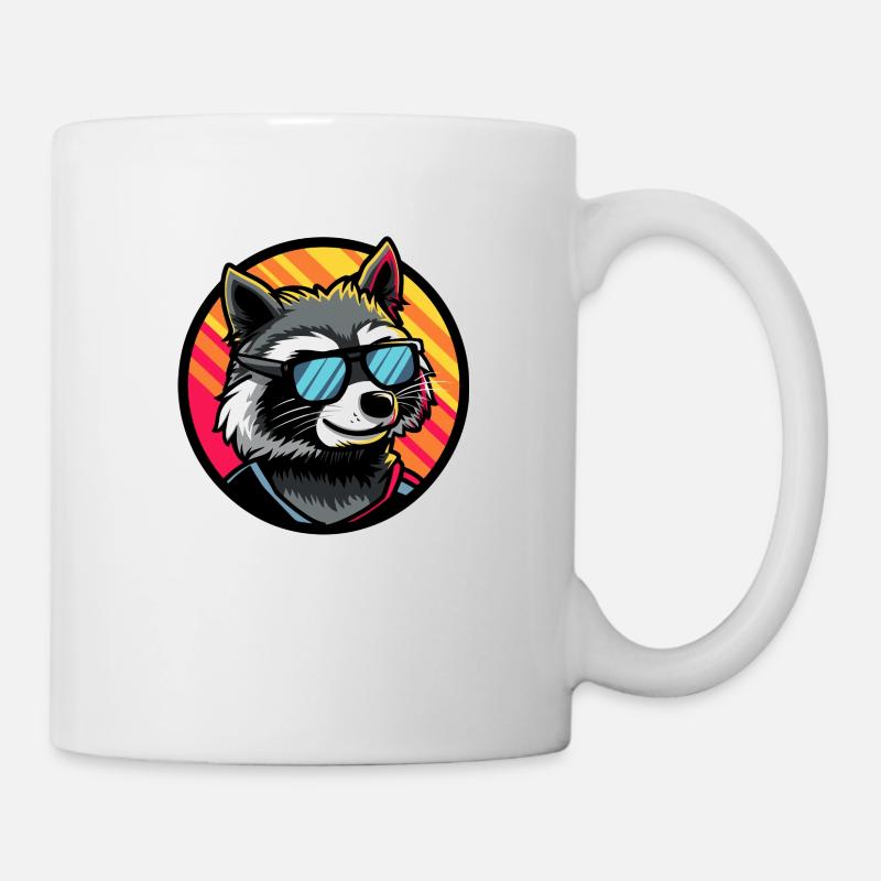 Waschbär Cool Sommer - Tasse - Weiß