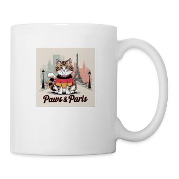Chat moelleux en Allemagne Tee à la Tour Eiffel - Mug blanc - blanc - Droite