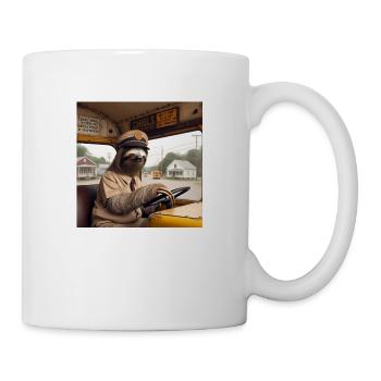 Faultier Schulbus Tramp - Tasse - Weiß - Rechts
