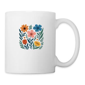 Blumen - Tasse - Weiß - Rechts