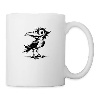 Spaßiger lachender Vogel mit goßen Augen - Tasse - Weiß - Rechts